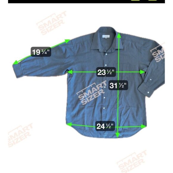 Christian Dior Mens Button-Up Dress Shirt 17 32/33 Blue Long Sleeve Cotton - Picture 6 of 6